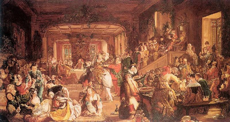 Maclise, Daniel Merry Christmas in the Baron's Hall Spain oil painting art